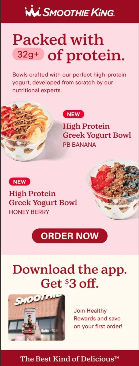 Smoothie King email campaign